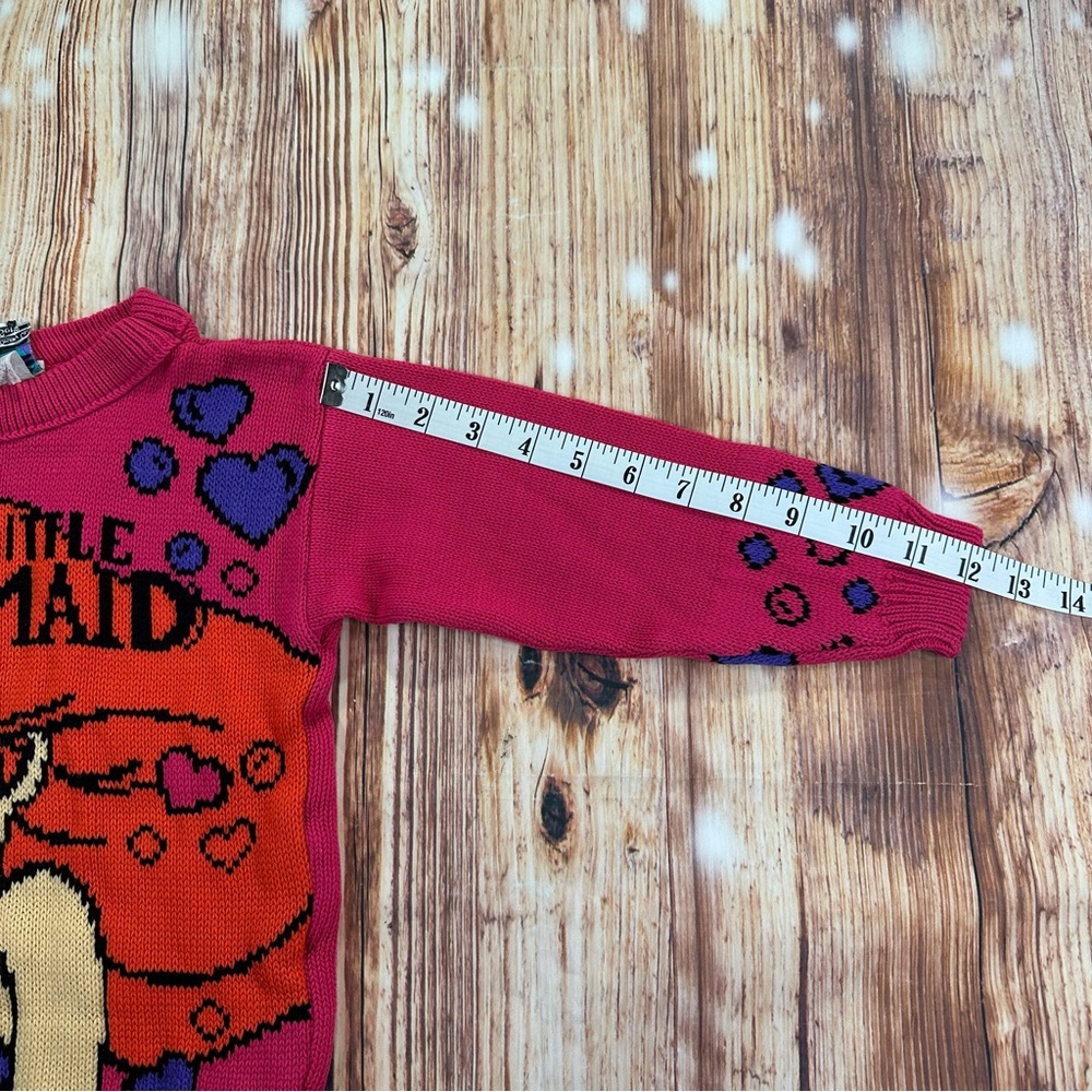 Vintage Disney Little Mermaid Girls Knit Cartoon Movie Sweater Size Small 4/5 - Picture 10 of 13